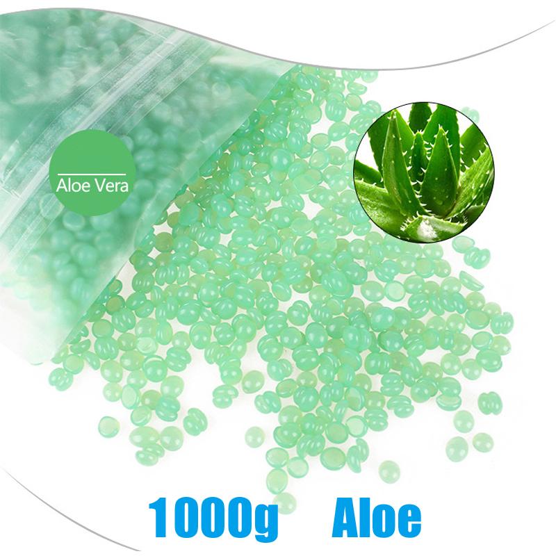 1000 г Горячая пленка Безболезненные восковые бобы Твердые восковые бобы Нагреватель для воска Эпиляция Восковые бобы Бикини Лицо, Ноги и Тело Удаление волос