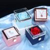 Creative Rotating Soap Rose Jewelry Packaging Box Eternal Flower Flip Proposal Confession Ring Necklace Box