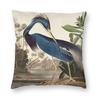 Blue Heron Tropical Bird Square Pillowcase Polyester Linen Velvet Creative Zip Decorative Bed Cushion Cover x