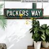 15.7×3.94inch Compatible for Green Packers Way Sign - Rustic Vintage Metal Wall Art Aluminum Sign/decorative Sign, Street Sign Suitable for Home