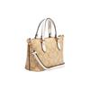 New COACH Gallery Canvas With Leather Handbag, Shoulder Bag, Crossbody Bag Small Size Women's Khaki & White CH468-IMDQC