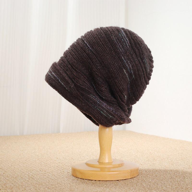 Versatile drawstring knitted hat children's autumn and winter warm curling face small pile hat ear protector bag head cold hat