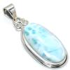 Подвеска из стерлингового серебра Natural Republic Larimar Gemstone 925 пробы 2 дюйма n4d66