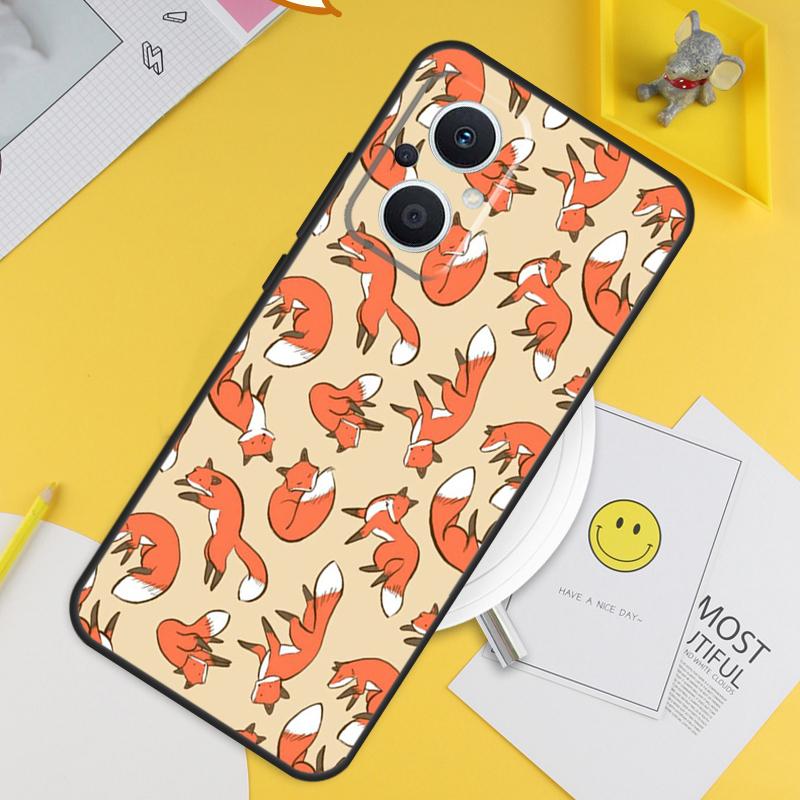 Мультяшные лисы Животное Для OPPO Reno 8T 11F 12F 13F 14F 7 8 Lite 10 11 12 13 14 Pro OPPO Find X9 X8 X5 X6 Pro Чехол