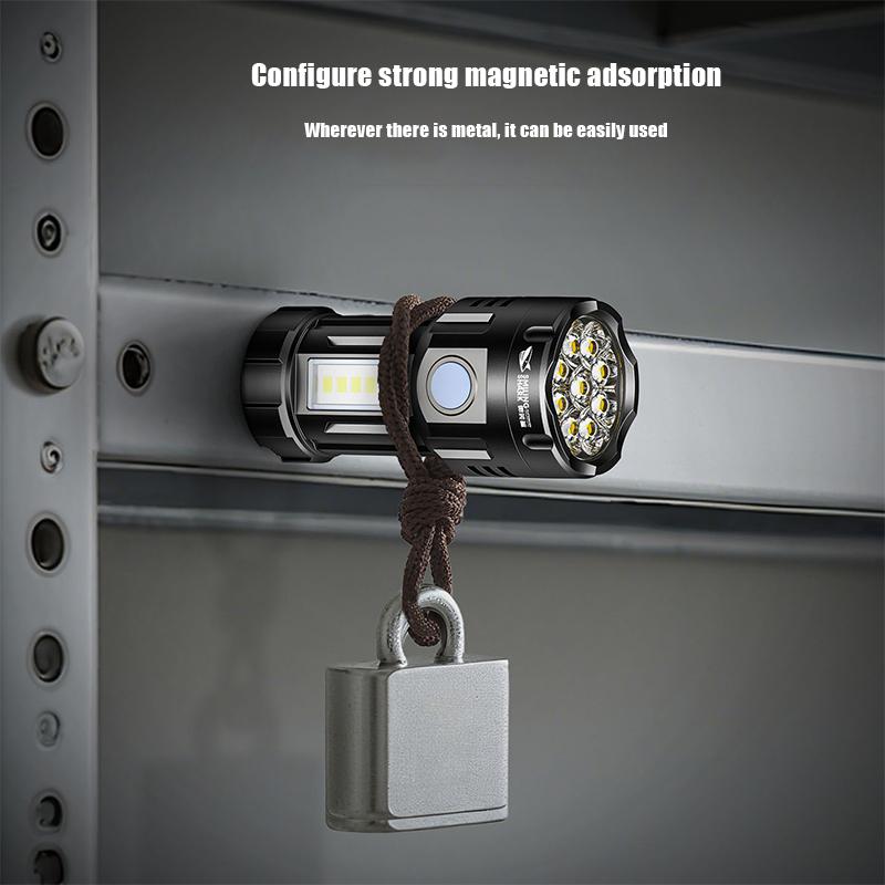 Outdoor Multi-Function Strong Light Flashlight Keychain Mini Flashlight Magnetic Flashlight