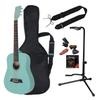 Мини акустическая гитара для начинающих, набор из 9 предметов, Amazon Original, специальный набор, светло-голубая подставка S.Yairi YM-02/UBL (Тюнер/Каподарок/Ремешок/Мягкий чехол/Замена