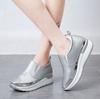 Мокасины Серебряные туфли на платформе. Женские слипоны. Женская обувь на плоской подошве. Zapatos De Mujer.