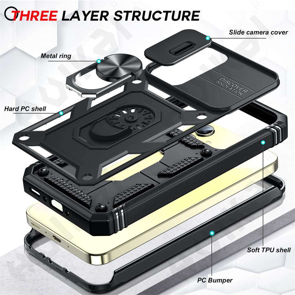 Чехол-держатель Military Armor для Samsung Galaxy S24 S23 S22 S21 Ultra Plus A55 A35 A54 A14 4G 5G Slider Camera Protective Card Card Card Cover