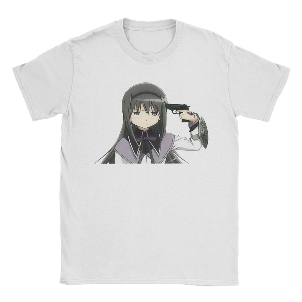 Новинка Puella Magi Madoka Magica Аниме (2) Футболка унисекс хлопковая с коротким рукавом с круглым вырезом летняя одежда