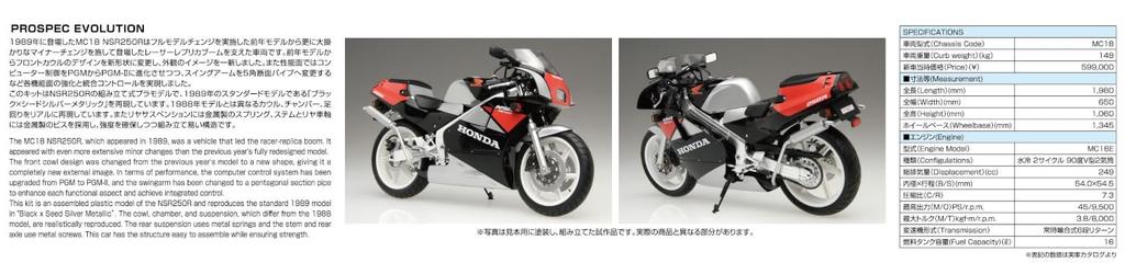 Aoshima Bunka Kyozai Серия Мотоциклов 9 Honda MC18 NSR250R Пластиковая Модель Сборная Модель ООО. (АОСИМА) 1/12 Нет. '89