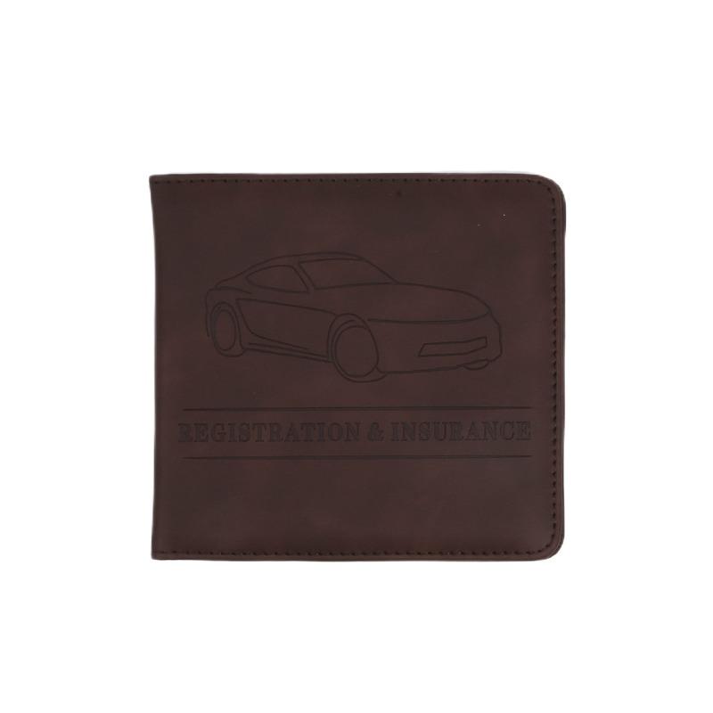Leather Car Document Holder Organizer For Registration License Insurance Cards Vehicle Glove Box Storage Case