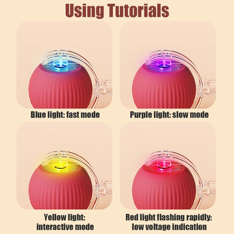 Игрушка-мячик для кошки Автоматический катящийся мячик Интерактивная игрушка Электрическая игрушка для кошки Искусственный хвост Датчик движения Мячики для кошки для взаимодействия