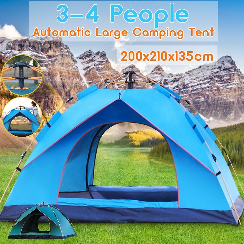 3-4 Person Waterproof Camping Tent Automatic Pop-Up Quick Shelter Outdoor Traveling Hiking Portable Tent