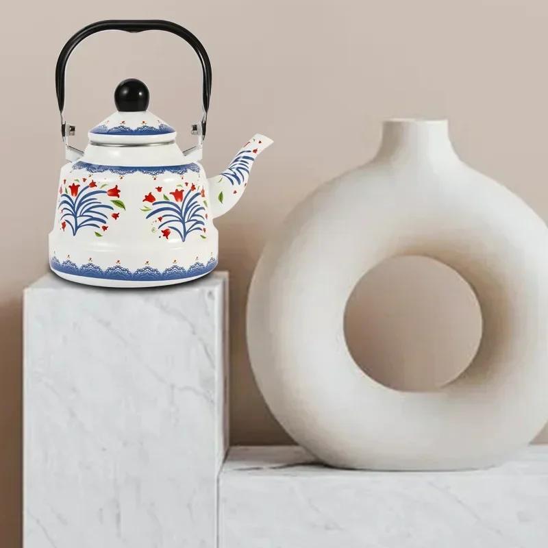 1,1 л Эмалированный чайник в китайском стиле Чайник для заваривания чая Эмалированный чайник Кофейный бытовой эмалированный чайник Чайник для кипячения воды