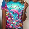 Summer Round Neck Animal Pattern 3D Print Top Fashionable Casual Short Sleeved Women's T-shirts