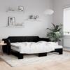 VidaXL Daybed with Trundle and Mattress Black 90x190 Cm Fabric 3197664