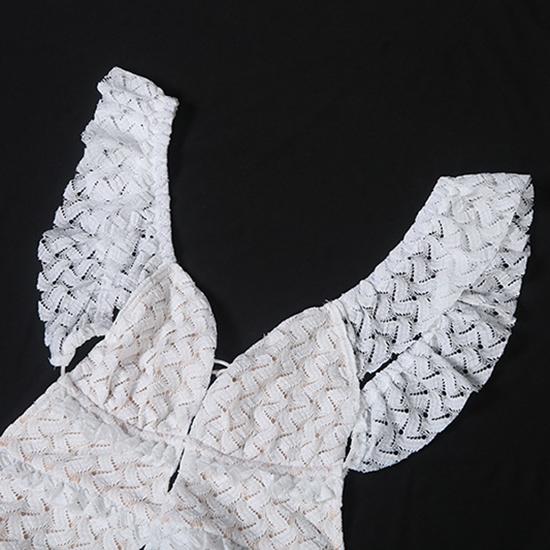 Летняя женская мода сплошной цвет без рукавов с v-образным вырезом и открытой спиной с завязками полые тонкие платья