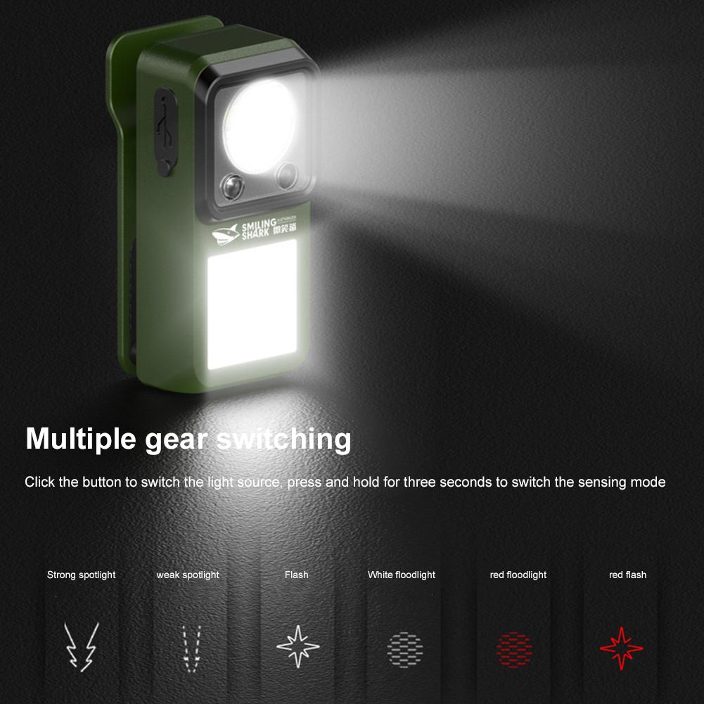Magnetic LED Work Light Clip On Flashlight Rechargeable Super Bright Waterproof Portable Light For Car Repair Outdoor Emergency