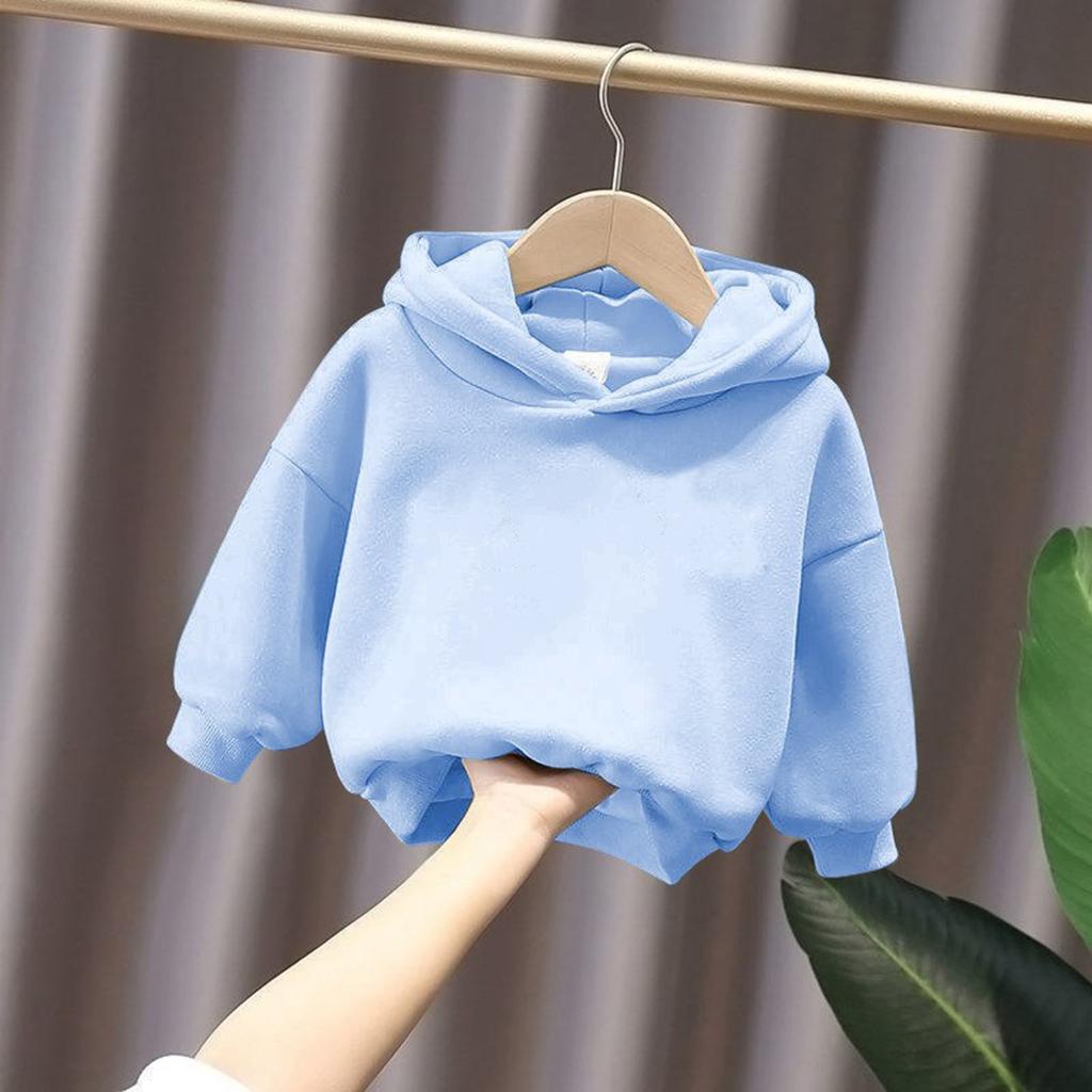 Children's Boys' Fashion Solid Color Pullover Casual Round Neck Hoodie