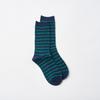 It's Socks Slim Striped Socks Navy Green_FS0825015