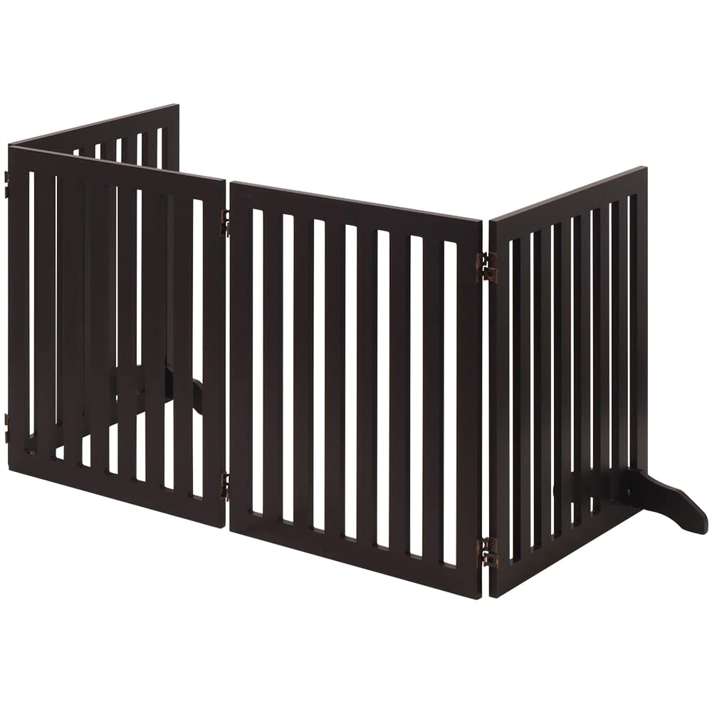 Iimono117 Деревянные ворота для домашних животных, просто поместите ограждение для домашних животных, складной барьер для собак и кошек, ворота для домашних животных, детские ворота, свободно стоящие легкие ворота, ограждение для домашних животных