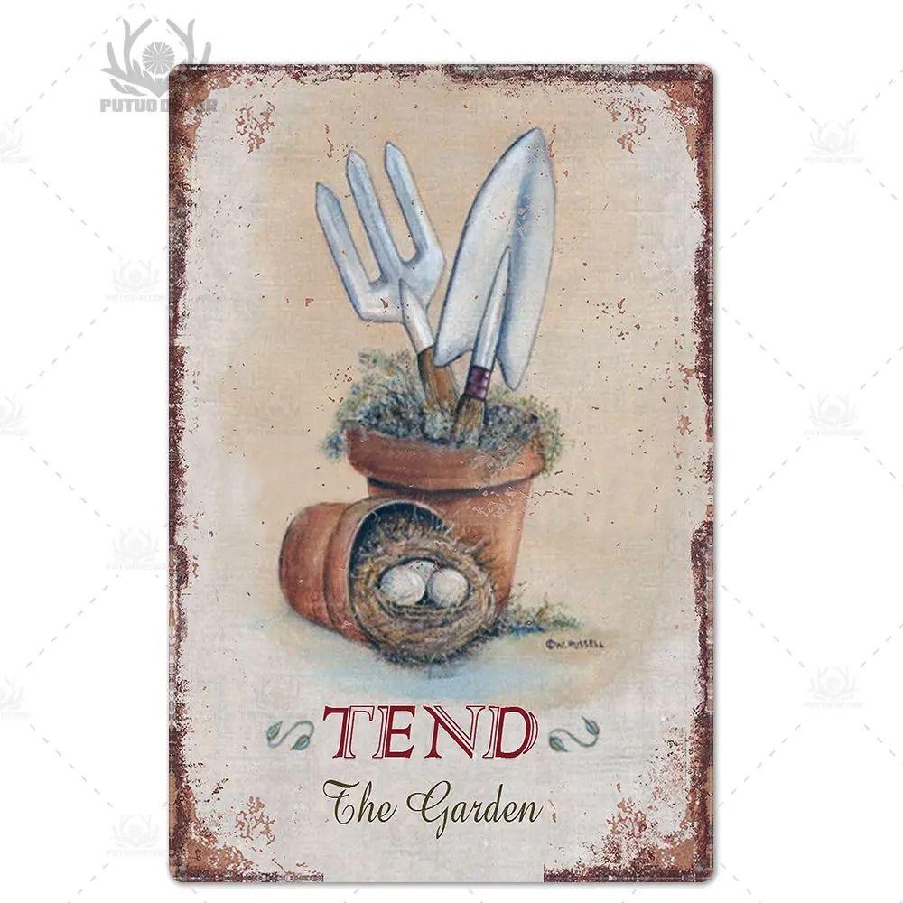 Оловянная вывеска в прованском стиле, французское деревенское металлическое настенное искусство 20x30 см