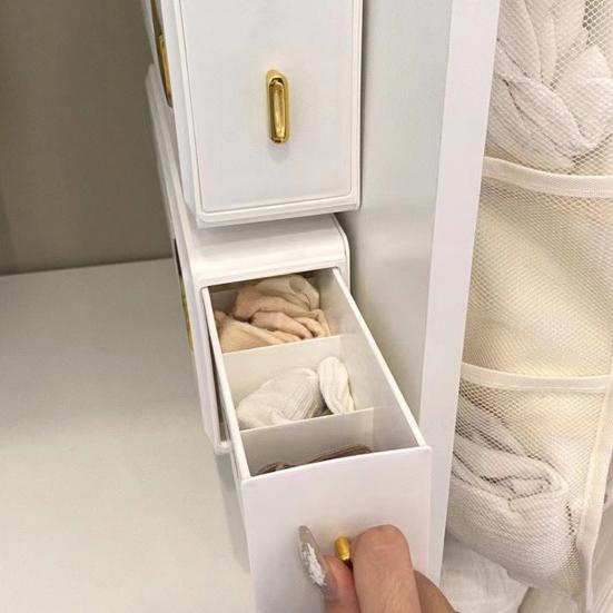 Органайзер для носков и бюстгальтеров, коробка с несколькими отделениями, легко устанавливается, настенный, самоклеящийся, ящик для хранения нижнего белья, выдвижной органайзер для шкафа