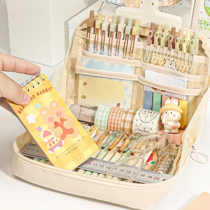 12-слойный пенал для девочек, большой пенал большой емкости, школьные канцелярские принадлежности, эстетический чехол для канцелярских принадлежностей для студентов