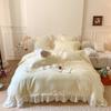 Spring Floral Butterfly Lace Duvet Cover Set - 4 Piece
