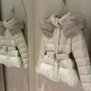 South Korea's new winter new slim waist and thin thickened down cotton clothes women's big fur collar jacket