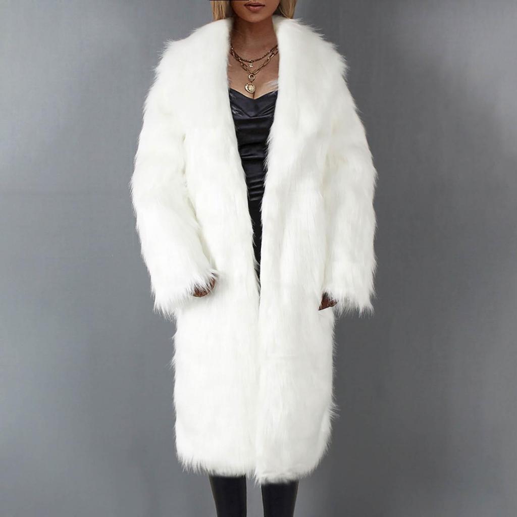 Модное повседневное длинное женское плюшевое однотонное пальто, женское термопальто, кардиган