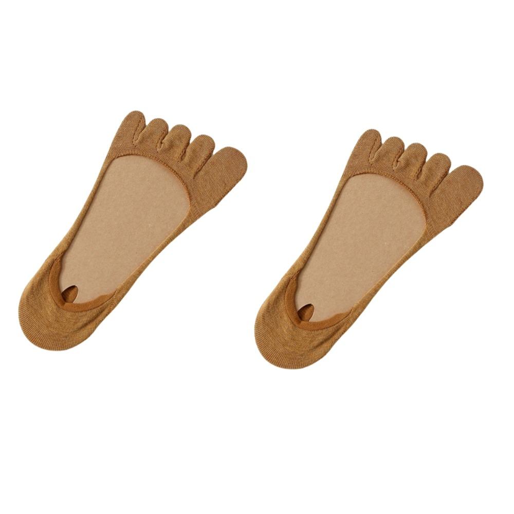 2Pcs Anti Slip Five Finger Socks Thin Five Toe Socks All Match Invisible Socks Womens  Low Cut Shoes