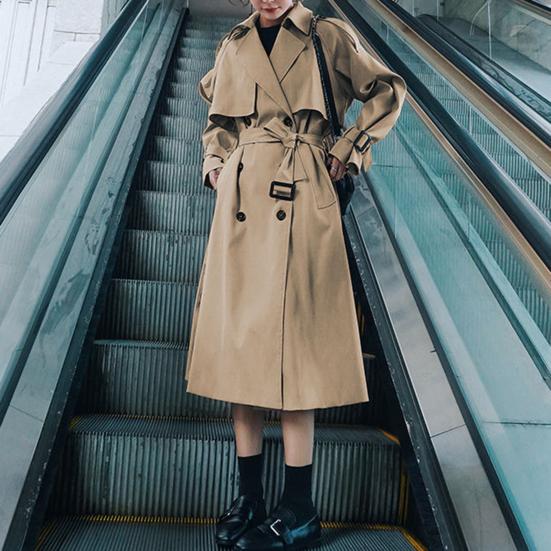 Женский плащ с отложным воротником, сохраняющий тепло, узор миди, весенне-осенний модный дизайн, ветровка, пальто, повседневная одежда