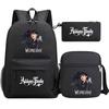 Wednesday Inspired Teen School Backpack Set 3pcs Oxford Fabric Dual Shoulder Bag Boys Girls Street Style
