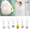 Stylish Rabbit Keychain Pendant Lovely Animal Shaped Keychains Flocking Keyring