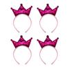Alode Crown Sequin Party Headband, 12 Deep Rose Red, 4 Pieces