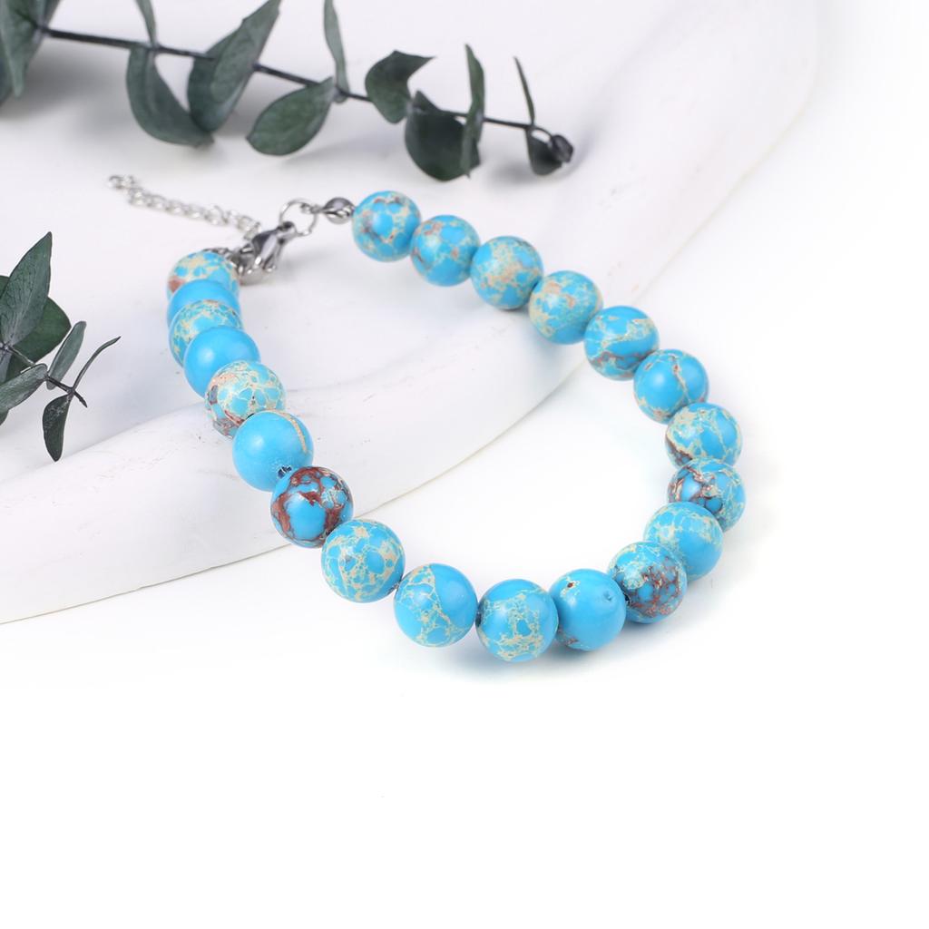 Новый стиль женский браслет натуральный камень императорский камень бусины 8X8 мм подвески для женщин романтический подарок на день рождения