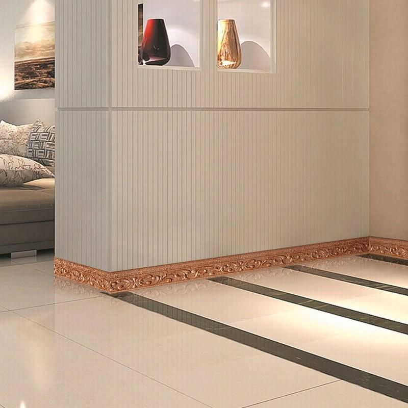 10M 3D Self-adhesive Wall Trim Line Skirting Border Waterproof Baseboard Wallpaper Sticker for Living Room Home Decoration