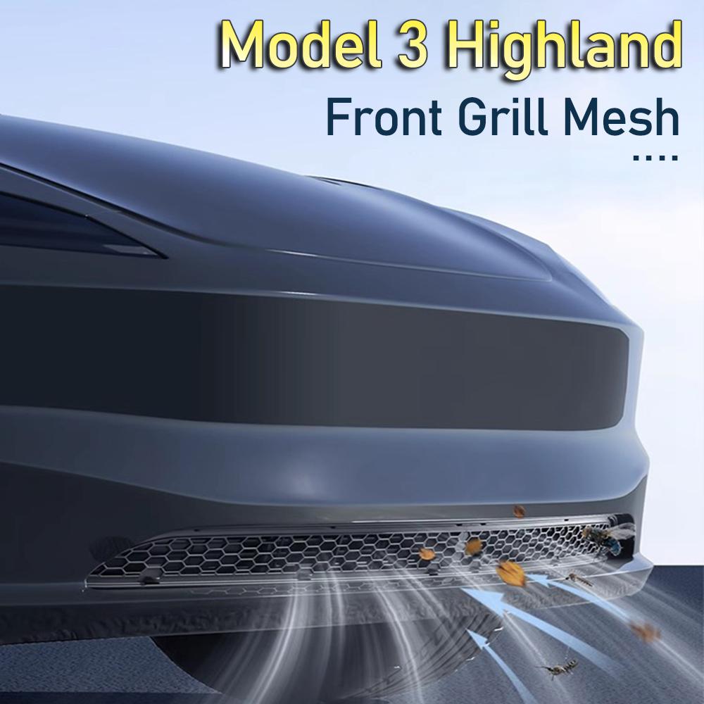 Front Grill Mesh Inserts for Tesla Model 3 Highland 2024 2025 Air Inlet Vent Grille Cover Protector Replacement Trim Accessories