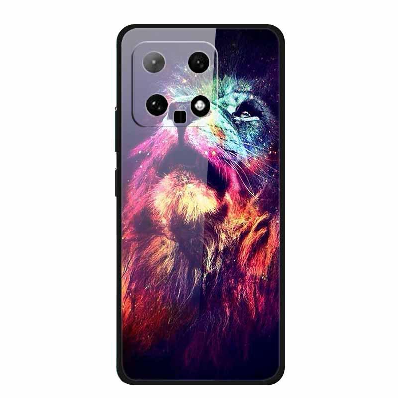 Чехол для телефона Xiaomi 14: Дизайн с разноцветными бабочками, Закаленное стекло, Креативный стиль, Хит продаж