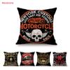 Vintage Motorcycle Club New York Motor Race Funky Pillow Cover Black Letter Print Live Fast Die Young Sofa Linen Cushion Cover
