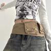 Vintage Hip-hop Belt Cotton Waistband with Bag Trendy Belts Pockets  Streetwear
