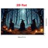 2D flat, 1 giant Black Fairy Tale Witch themed banner - suitable for Halloween and themed parties