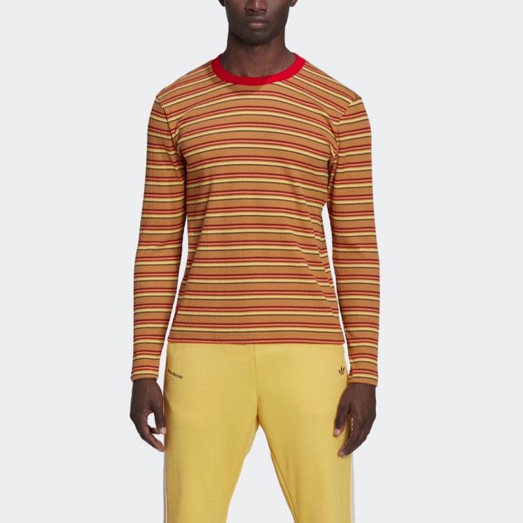 Adidas Вязаная футболка унисекс с длинными рукавами в полоску Originals x Wales Bonner Горчично-желтый HG6265