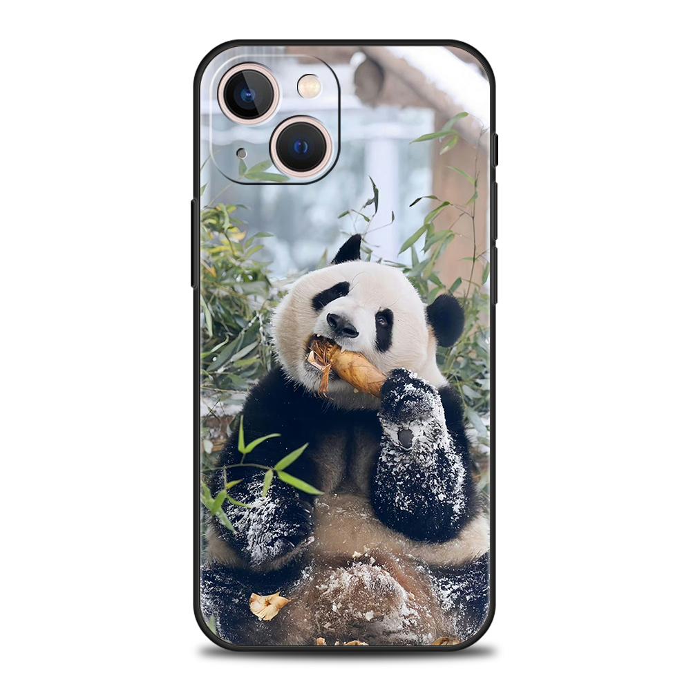 Роскошный мягкий чехол из ТПУ для iPhone 17 Air 16E 16 11 15 14 Pro MAX 12 13 7 8 Plus X XR XS SE 2022 Чехол панда