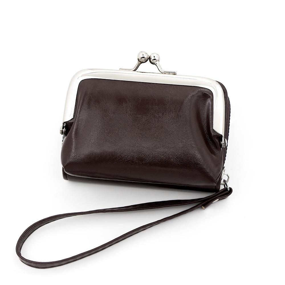 Женский стильный кошелек с застежкой-кнопкой, карман для монет на молнии, держатель для карт, органайзер, клатч