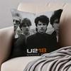 Classic Rock Band UU2 Cushion Cover Pillowcase Antidustmite Invisible Zipper Short Plush Sofa Cushion