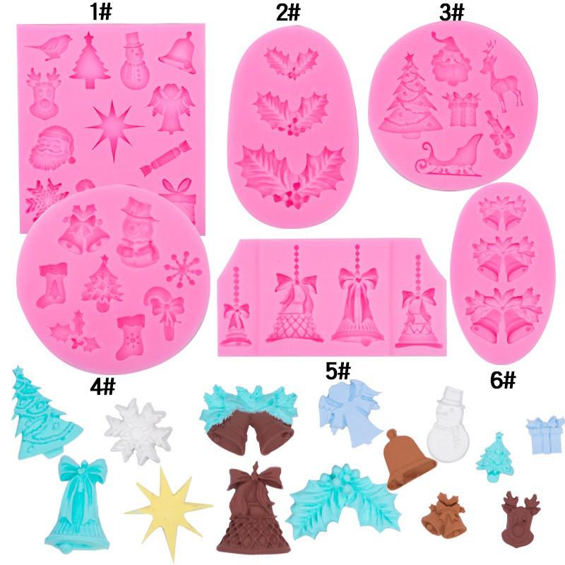 Christmas Baking Set: Stocking, Tree, Reindeer, Sleigh, Snowflake, Bell, Holly Leaf Decorations