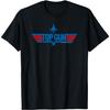 Футболка Top Gun с длинным логотипом, красным и синим, для боевика