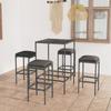 Day and Night - Day and Night Garden Table and High Stools 5 Pieces Gray Synthetic Rattan